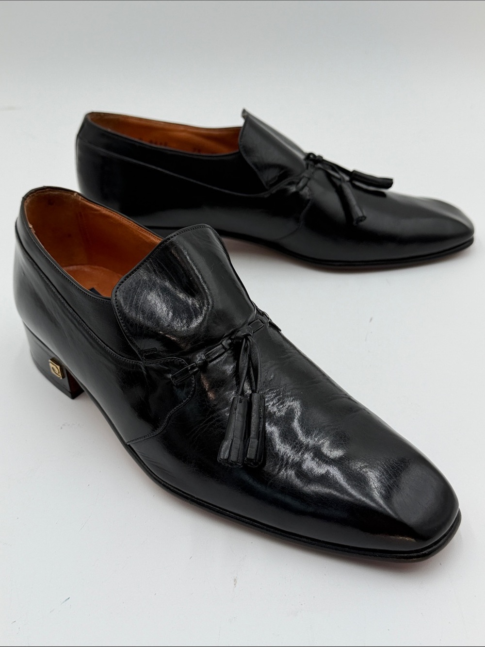 PIERRE CARDIN sz7.5M Chisel Toe Tassel Loafers Formal Made in SPAIN